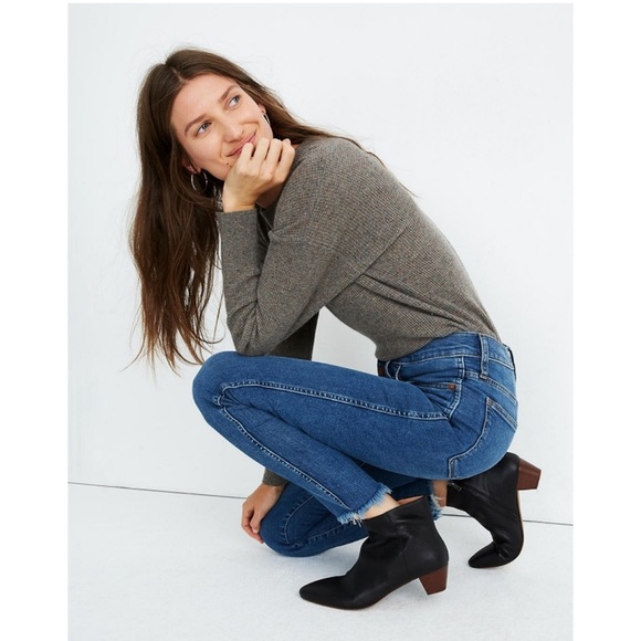 MADEWELL 10” High Rise Skinny Jeans Blue with Button Fly - Picture 3 of 14